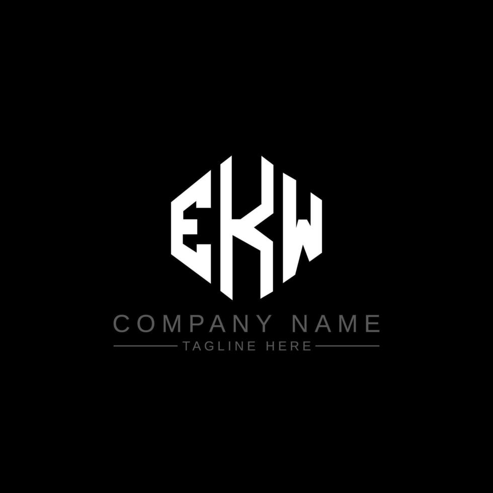 ekw lettera logo design con forma poligonale. ekw poligono e design del logo a forma di cubo. ekw modello di logo vettoriale esagonale colori bianco e nero. monogramma ekw, logo aziendale e immobiliare.