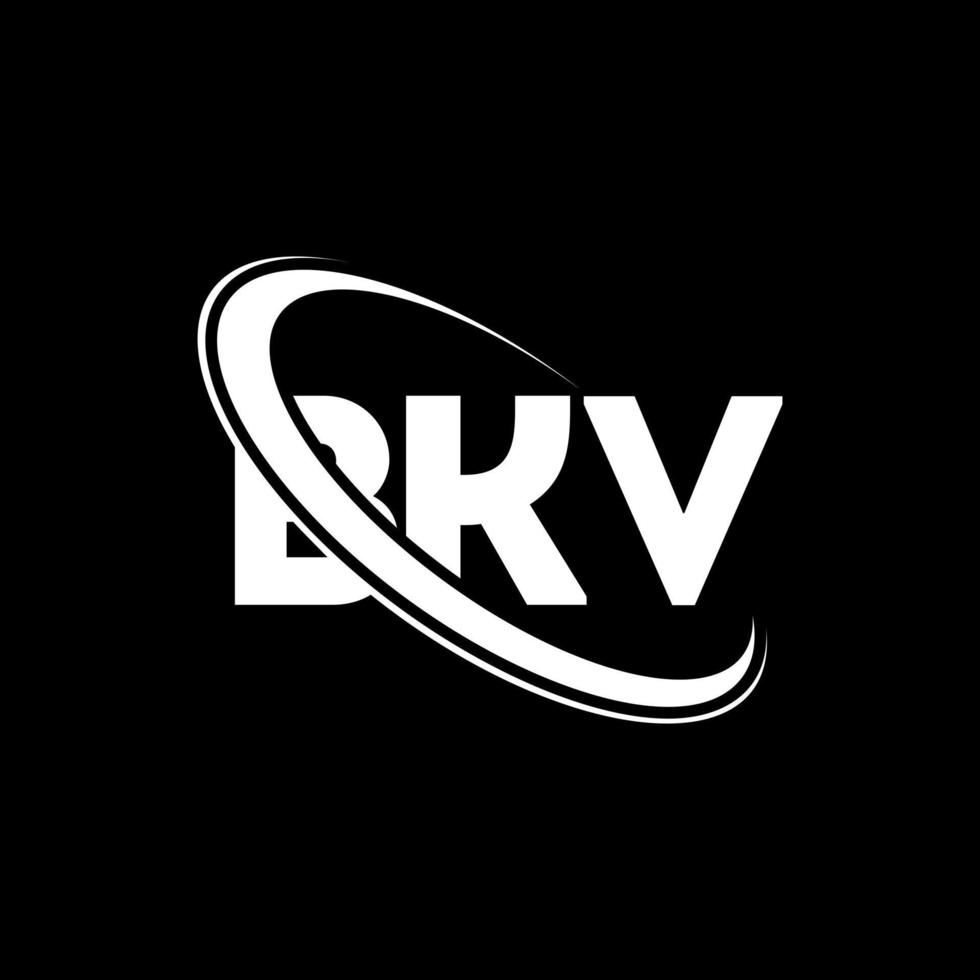 logo bkv. lettera bkv. design del logo della lettera bkv. iniziali bkv logo collegate con cerchio e logo monogramma maiuscolo. tipografia bkv per marchio tecnologico, commerciale e immobiliare. vettore