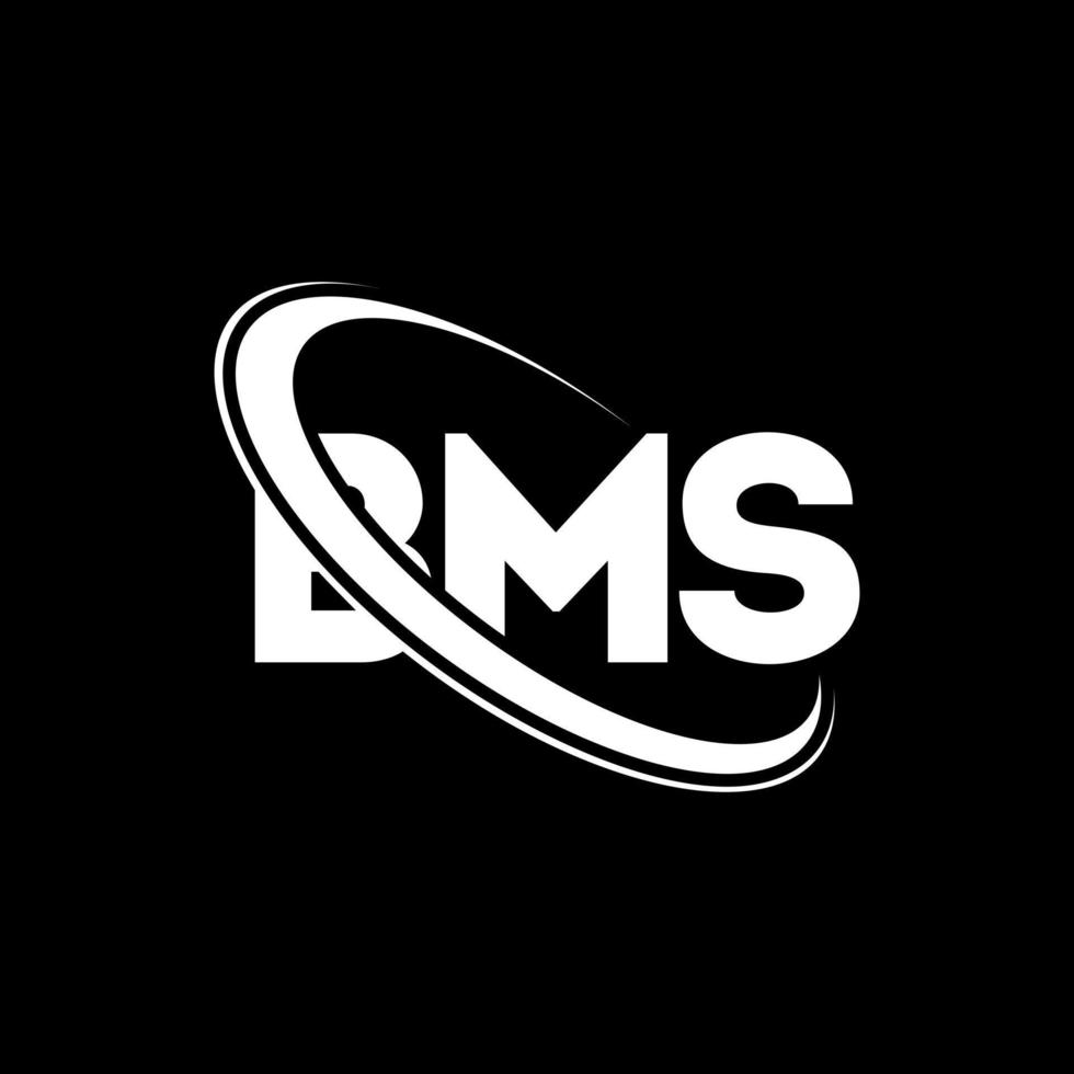 logo bms. lettera bm. design del logo della lettera bms. iniziali logo bms legate a cerchio e logo monogramma maiuscolo. tipografia bms per il marchio tecnologico, commerciale e immobiliare. vettore