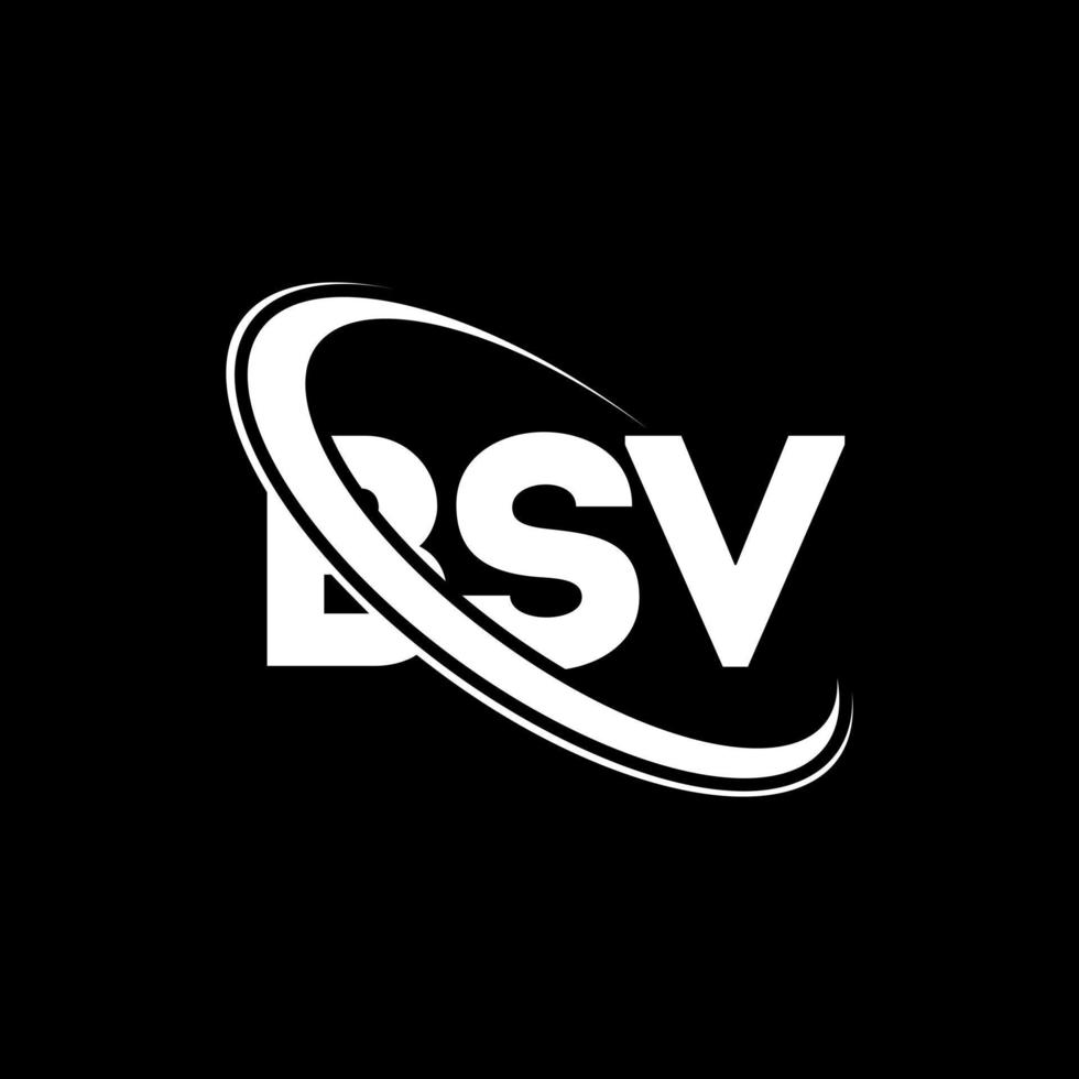 logo bsv. lettera bsv. design del logo della lettera bsv. iniziali bsv logo collegate con cerchio e logo monogramma maiuscolo. tipografia bsv per il marchio tecnologico, commerciale e immobiliare. vettore