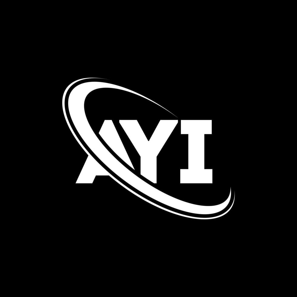 ayi logo. ayi lettera. design del logo della lettera ayi. iniziali logo ayi collegate con cerchio e logo monogramma maiuscolo. tipografia ayi per il marchio tecnologico, commerciale e immobiliare. vettore