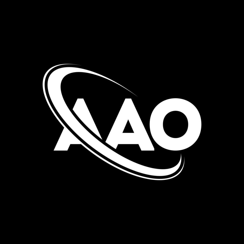 aao logo. aaa lettera. design del logo della lettera aao. iniziali logo aao collegate a cerchio e logo monogramma maiuscolo. tipografia aao per il marchio tecnologico, commerciale e immobiliare. vettore