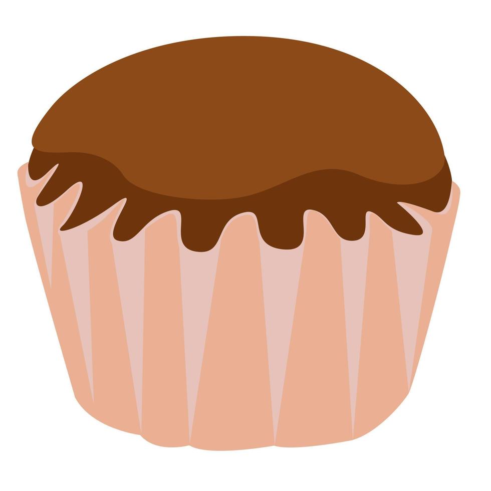 dolce cupcake al cioccolato vettore