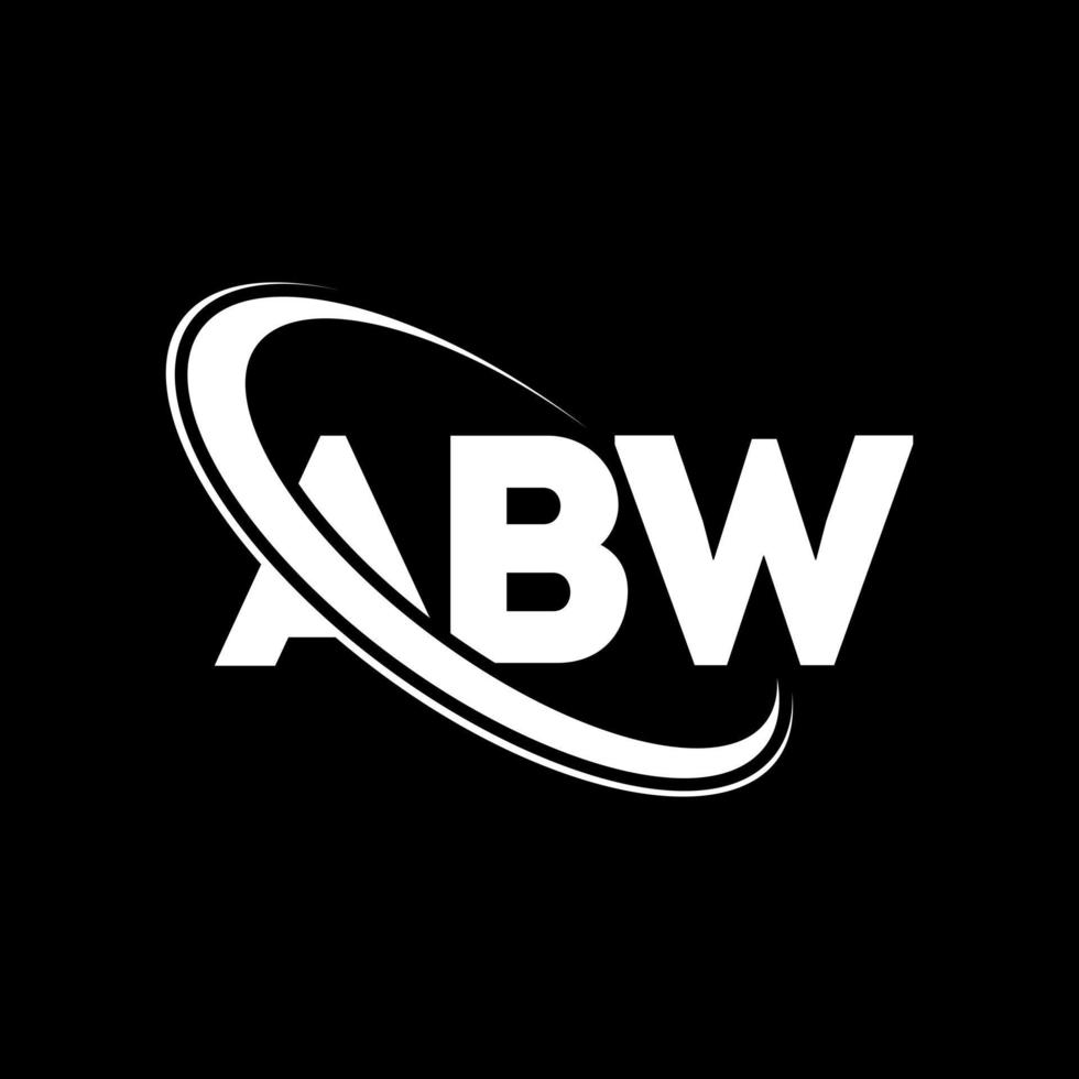 logo abw. lettera abw. design del logo della lettera abw. iniziali del logo abw collegate al cerchio e al logo del monogramma maiuscolo. tipografia abw per il marchio tecnologico, commerciale e immobiliare. vettore