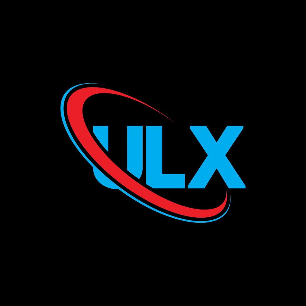 logo ulx. lettera ulx. design del logo della lettera ulx. iniziali logo ulx collegate a cerchio e logo monogramma maiuscolo. tipografia ulx per il marchio tecnologico, commerciale e immobiliare. vettore