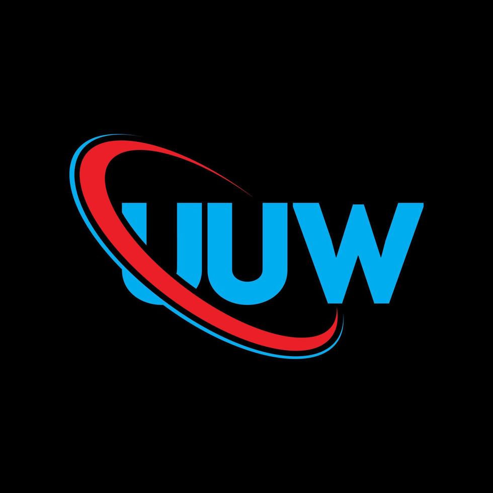 uuw logo. uuu lettera. uuw lettera logo design. iniziali uuw logo collegate con cerchio e logo monogramma maiuscolo. uuw tipografia per il marchio tecnologico, commerciale e immobiliare. vettore