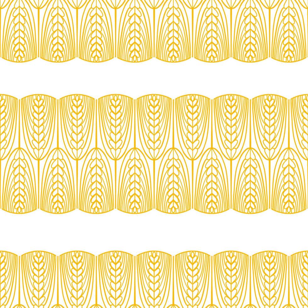 senza cuciture con l'immagine delle spighette di grano. illustrazione vettoriale per la progettazione di imballaggi da forno, per la produzione di farina di pane di segale