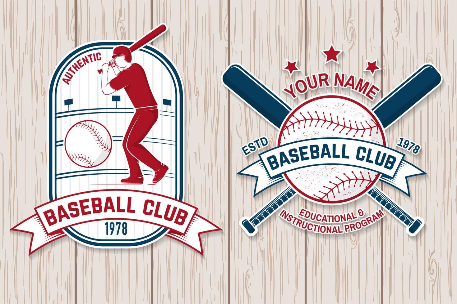 set di badge per club di baseball o softball. illustrazione vettoriale. concetto per camicia o logo, vettore