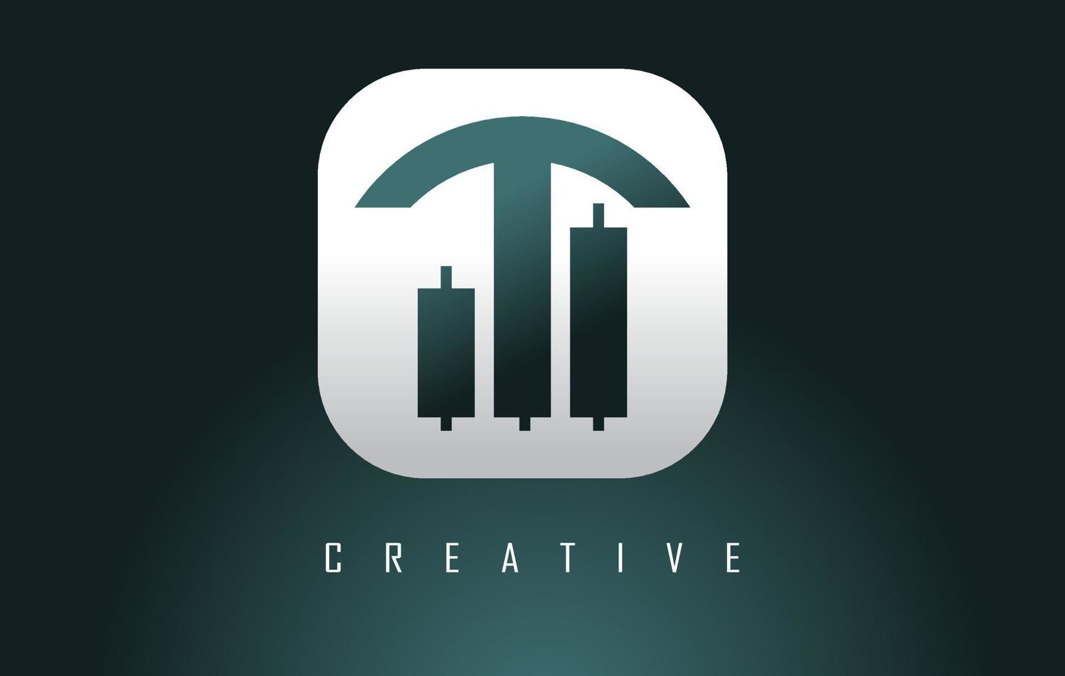 logo della lettera t con forma creativa e design geometrico per società di investimento. vettore