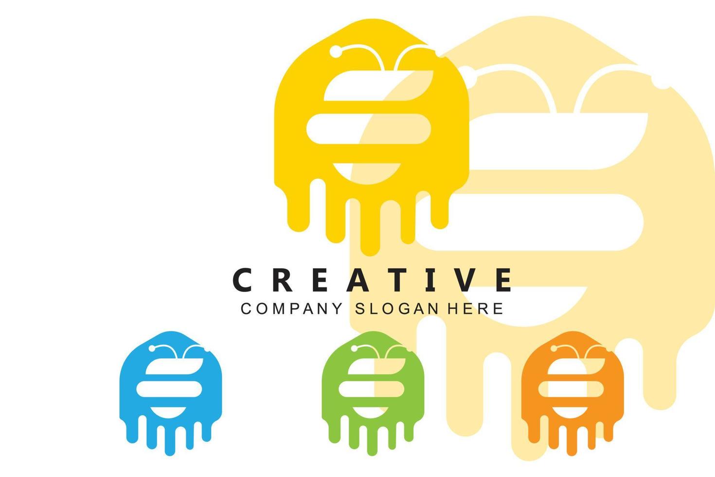 semplice giallo miele ape icona gratis logo vettoriale