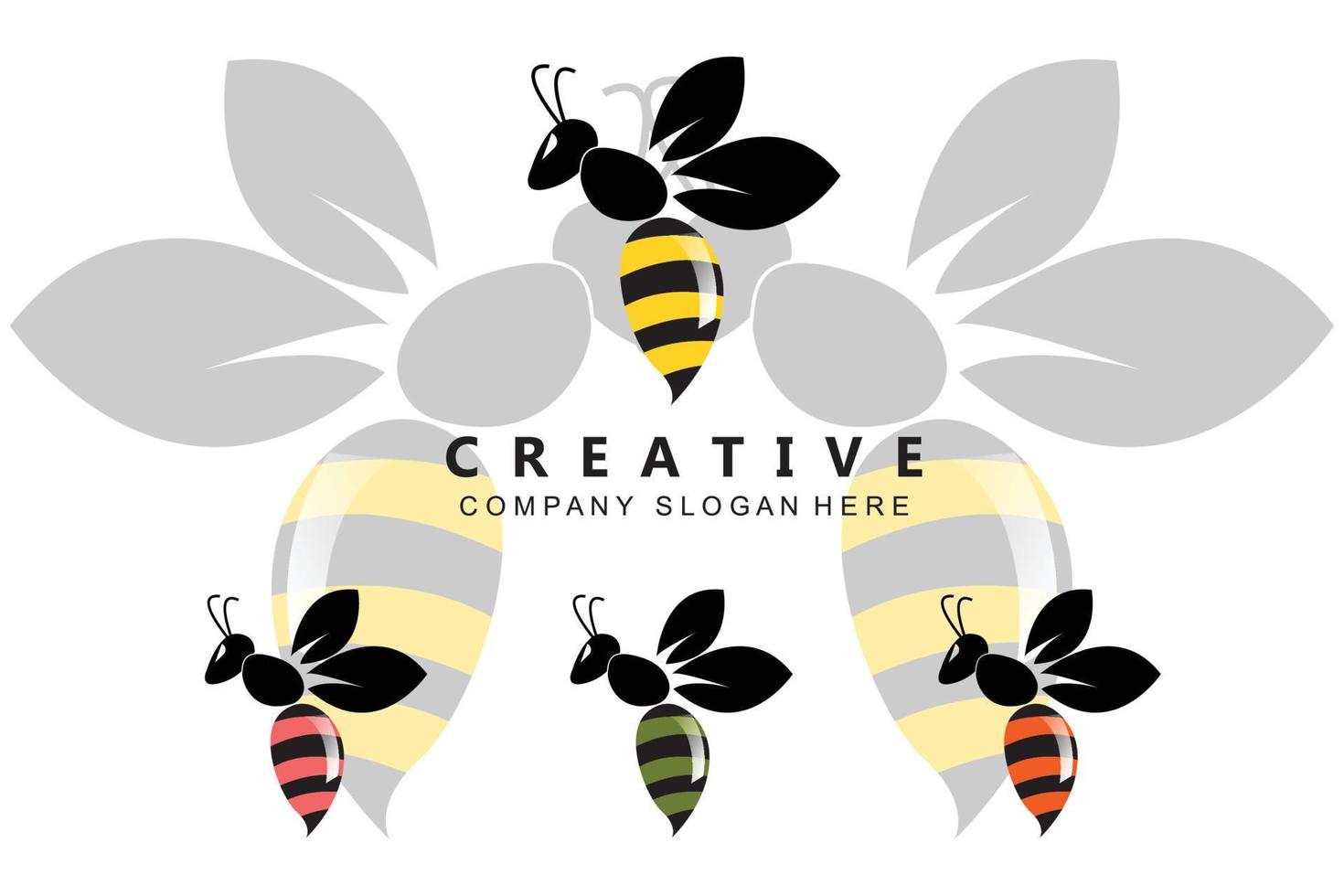 semplice giallo miele ape icona gratis logo vettoriale