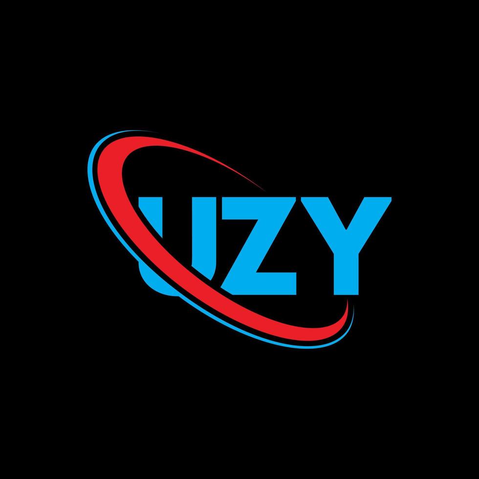 logo Uzy. lettera uzy. design del logo della lettera uzy. iniziali logo uzy collegate con cerchio e logo monogramma maiuscolo. tipografia uzy per il marchio tecnologico, commerciale e immobiliare. vettore