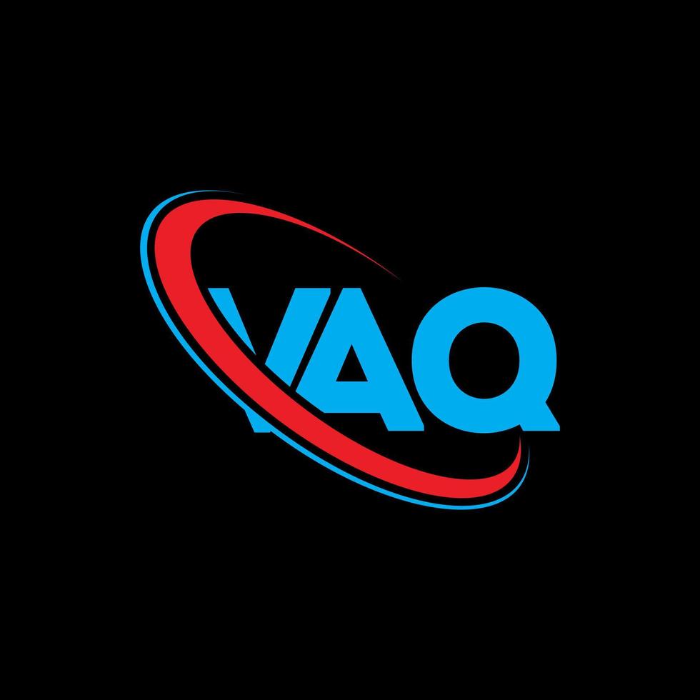 logo vaq. lettera vaq. design del logo della lettera vaq. iniziali vaq logo collegate con cerchio e logo monogramma maiuscolo. tipografia vaq per il marchio tecnologico, commerciale e immobiliare. vettore