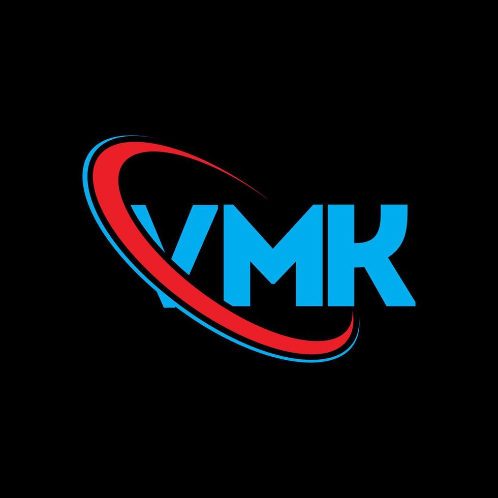 logo vmk. lettera vmk. design del logo della lettera vmk. iniziali logo vmk collegate con cerchio e logo monogramma maiuscolo. tipografia vmk per il marchio tecnologico, commerciale e immobiliare. vettore