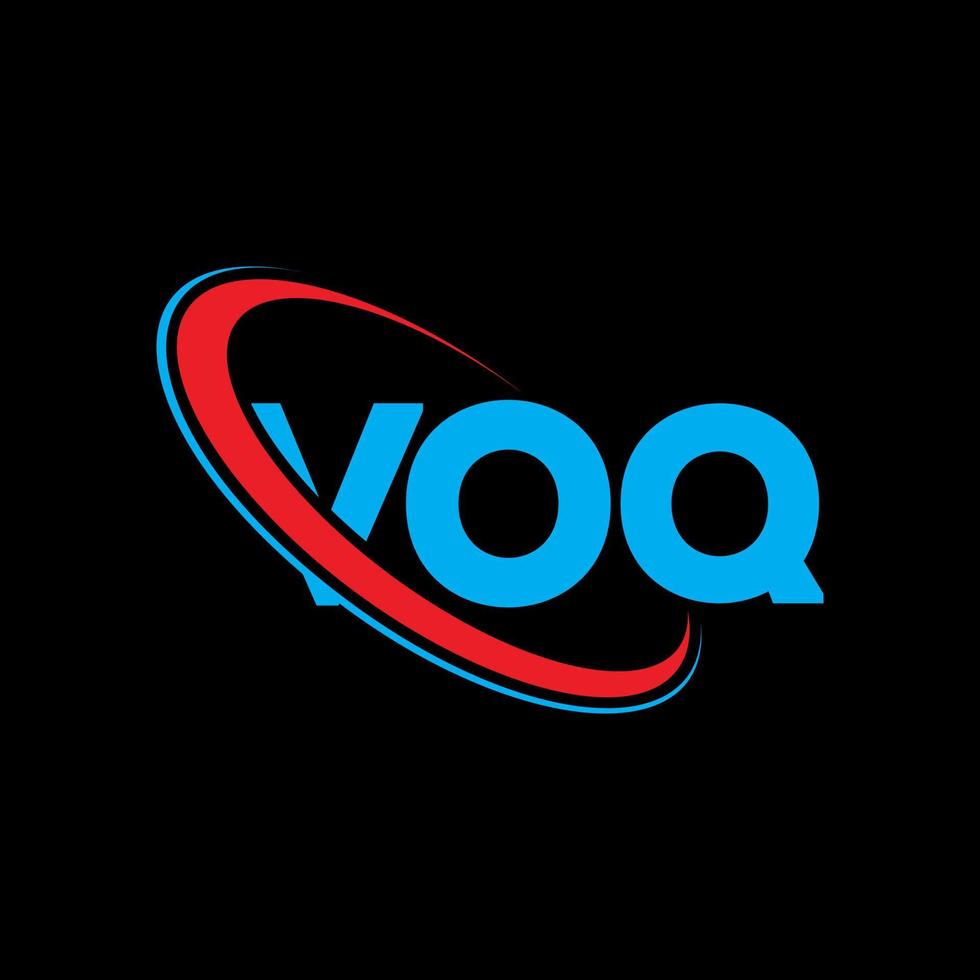 logo voq. lettera voq. design del logo della lettera voq. iniziali voq logo collegate con cerchio e logo monogramma maiuscolo. tipografia voq per il marchio tecnologico, commerciale e immobiliare. vettore