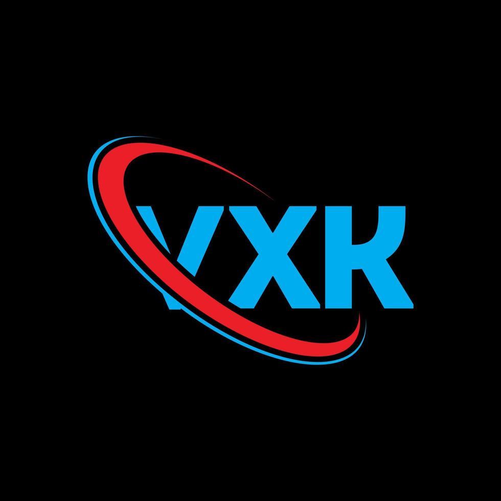 logo vxk. lettera vxk. design del logo della lettera vxk. iniziali vxk logo collegate con cerchio e logo monogramma maiuscolo. tipografia vxk per il marchio tecnologico, commerciale e immobiliare. vettore