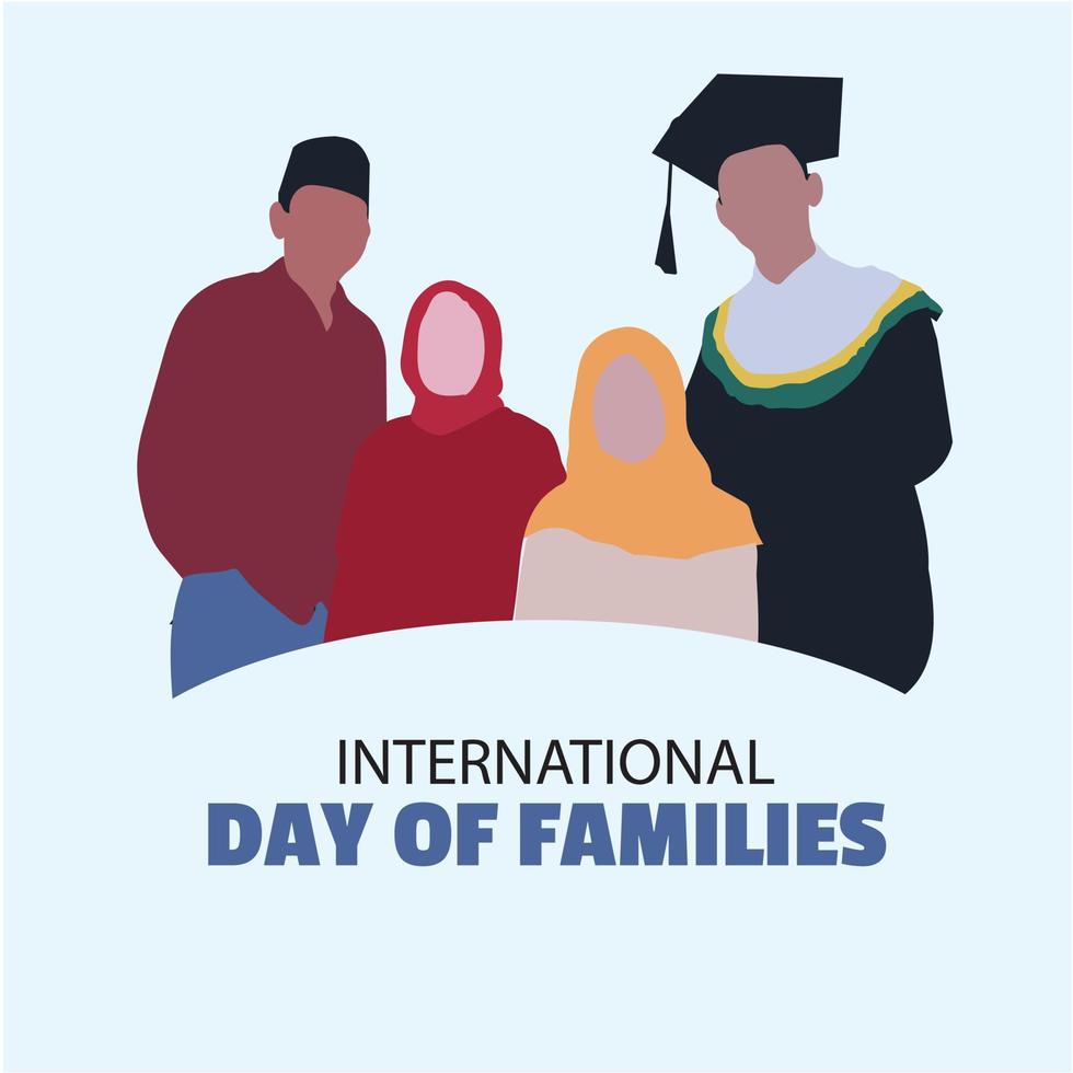 vettore di giornata internazionale della famiglia. illustrazione di un'immagine di famiglia. buono per i saluti della giornata internazionale della famiglia. design semplice ed elegante
