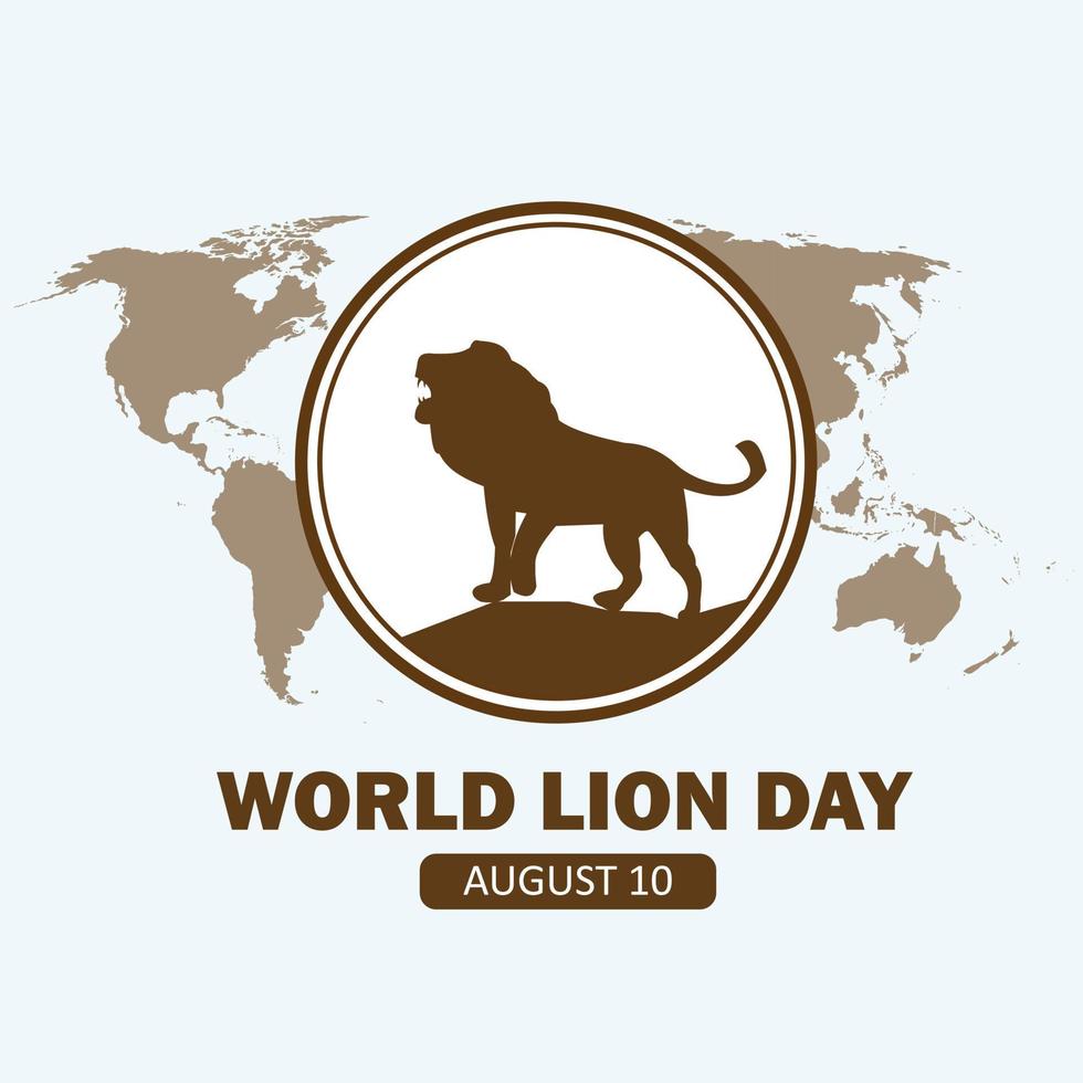 grafica vettoriale della giornata mondiale del leone buona per la celebrazione della giornata mondiale del leone. design piatto. volantino design.flat illustrazione. Leone. animale.