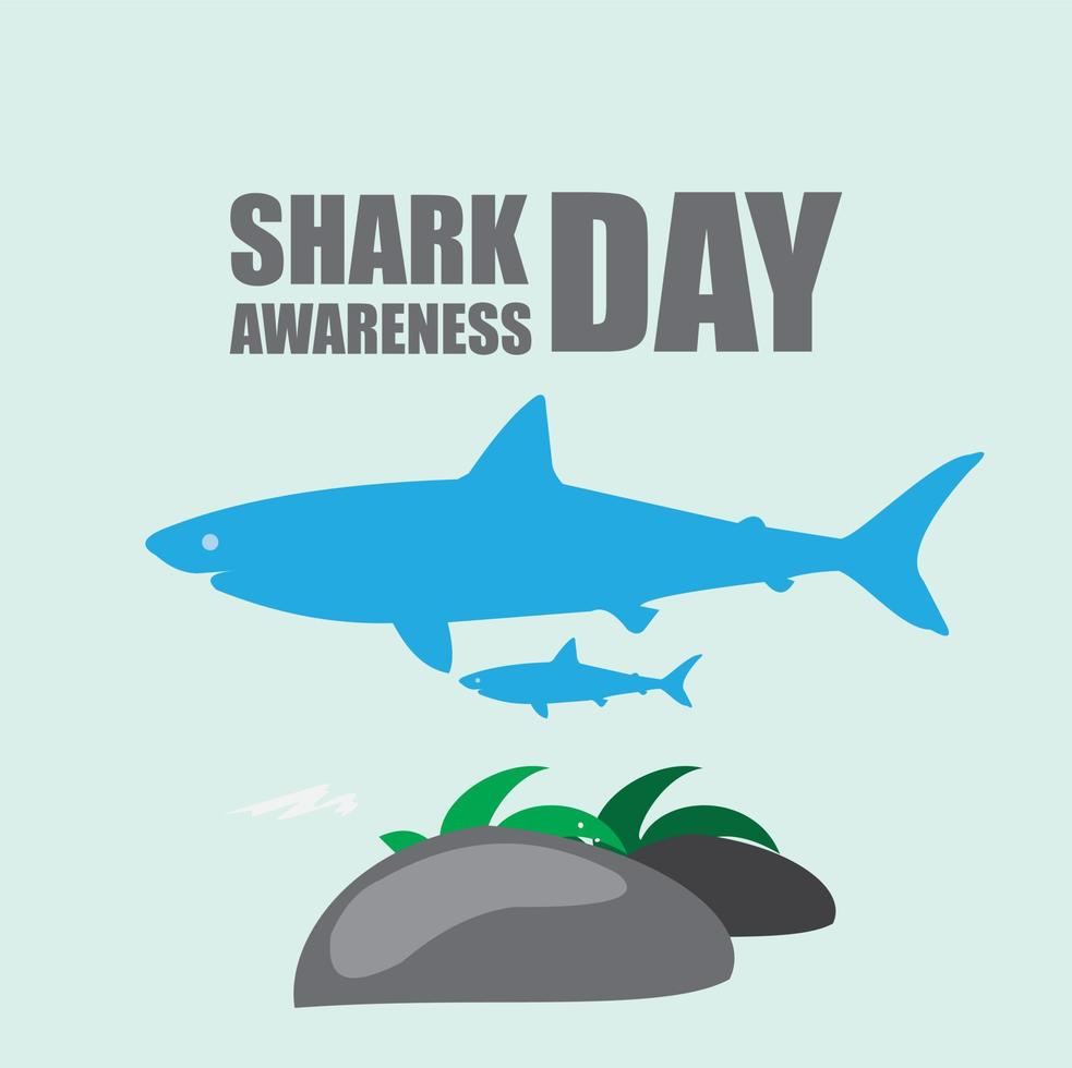 vettore della giornata di sensibilizzazione sugli squali. buono per poster, annunci sui social media. design semplice ed elegante
