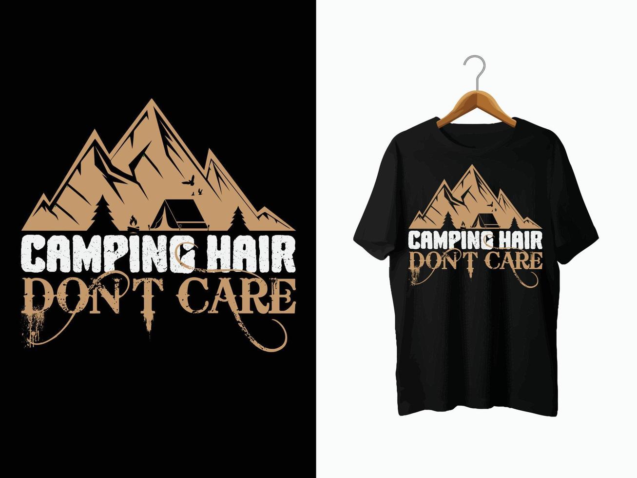 design t-shirt da campeggio. vettore