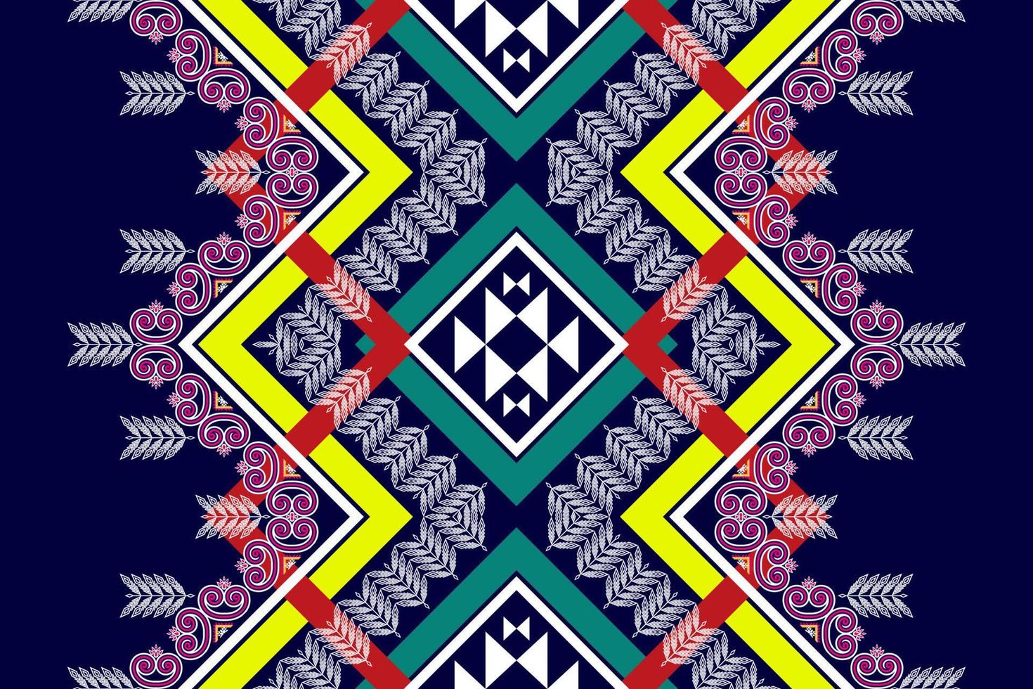 disegno etnico senza cuciture ikat. tappeto in tessuto azteco ornamenti mandala decorazioni tessili carta da parati. motivo tribale boho nativo della Turchia ricamo tradizionale vettore