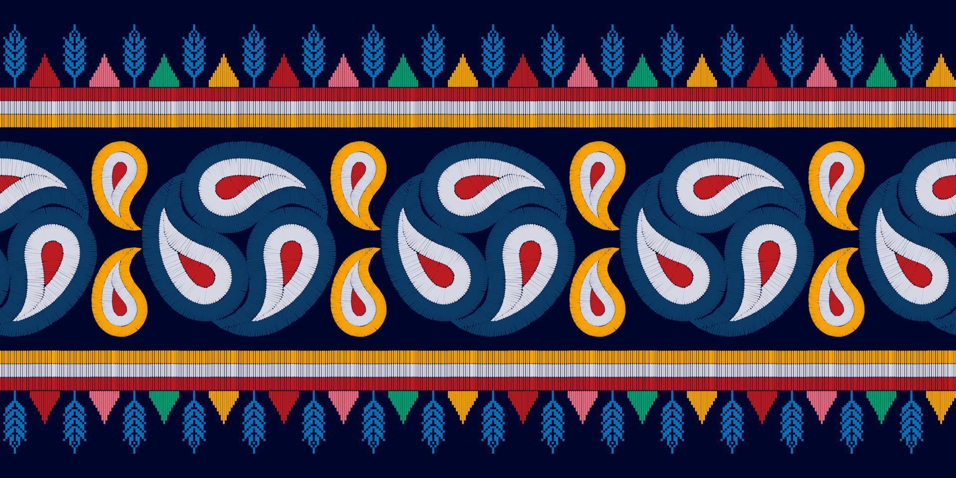 disegno geometrico astratto ikat etnico senza cuciture. tappeto in tessuto azteco ornamenti mandala decorazioni tessili carta da parati. tribale boho nativo etnico turchia ricamo tradizionale sfondo vettoriale