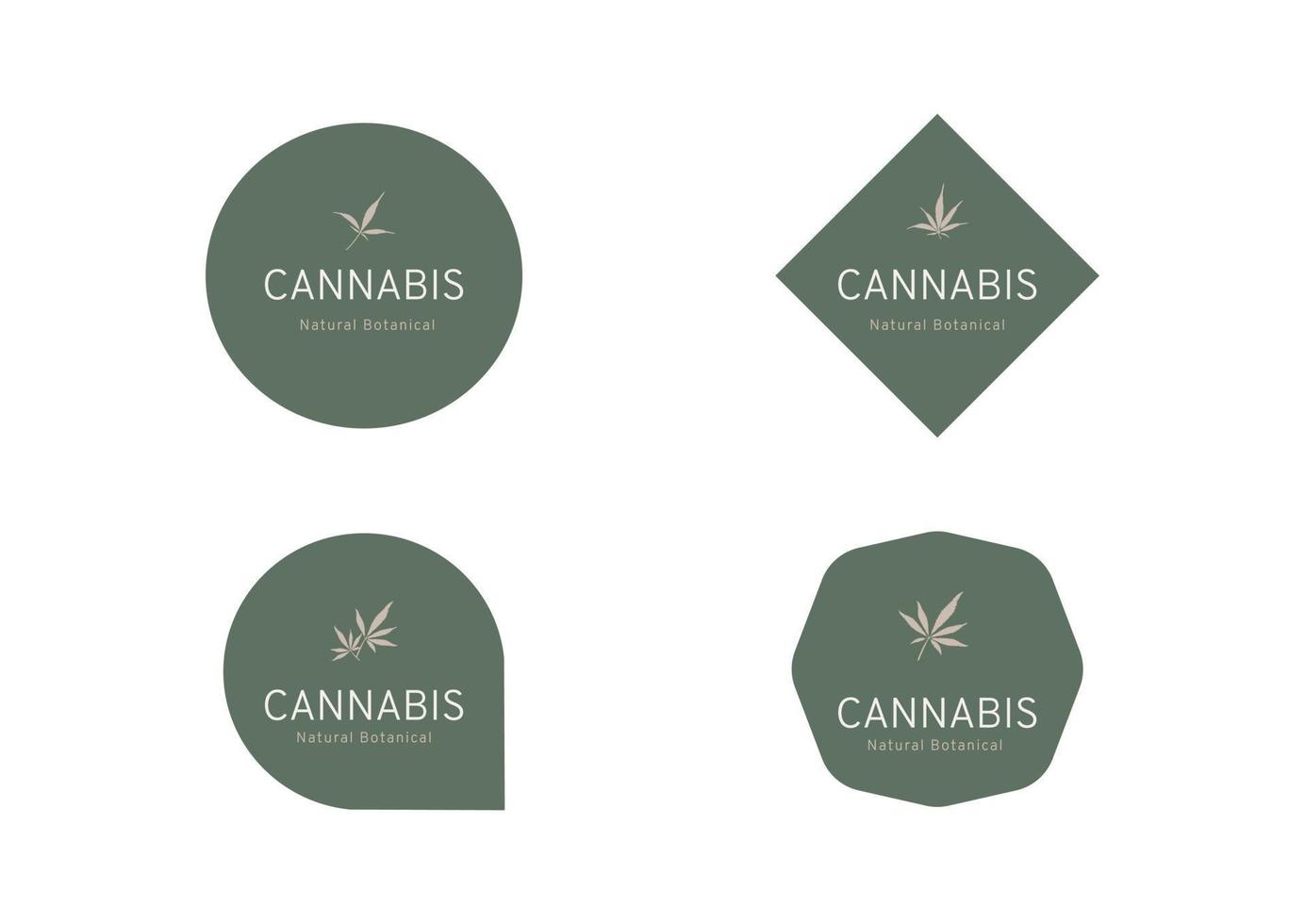 set di banner con logo di cannabis o vettore di tag etichetta di canapa