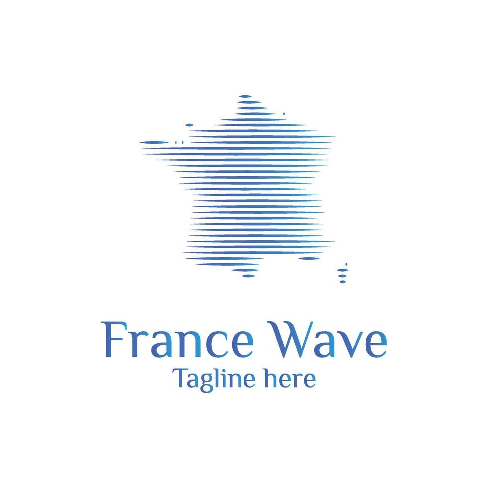 il modello moderno del logo dell'onda della Francia progetta l'illustrazione di vettore semplice
