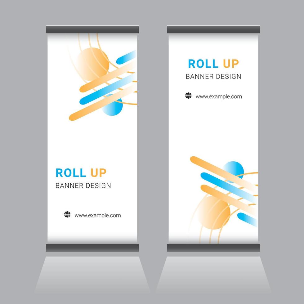 roll up banner design vettore