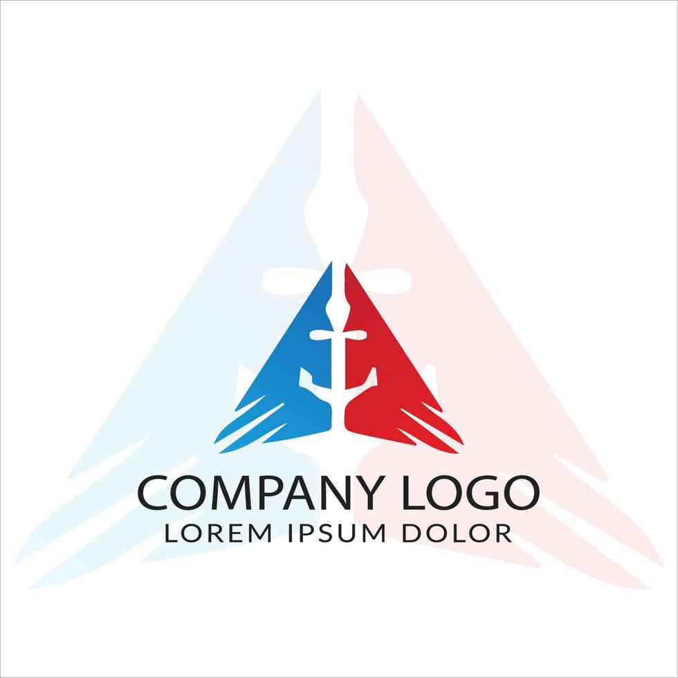 design del logo dell'ancora della nave vettore