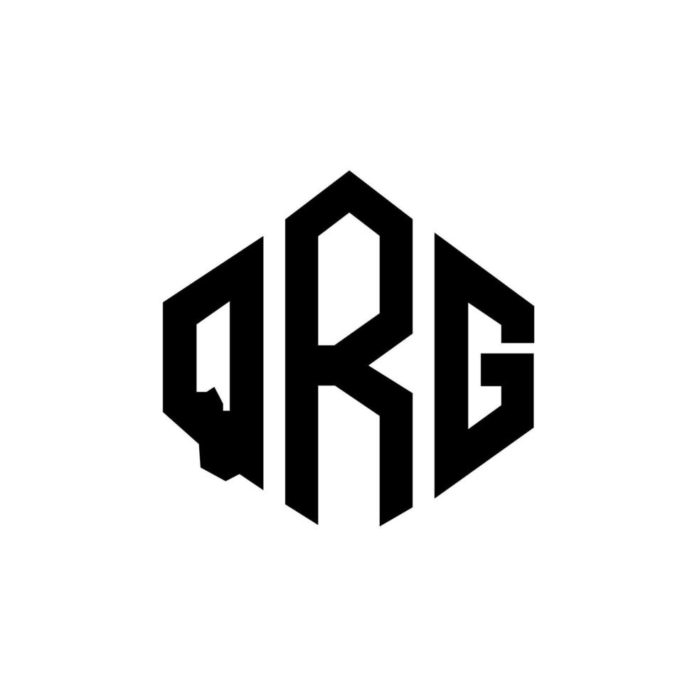 design del logo della lettera qrg con forma poligonale. qrg poligono e design del logo a forma di cubo. qrg esagono vettore logo modello colori bianco e nero. monogramma qrg, logo aziendale e immobiliare.