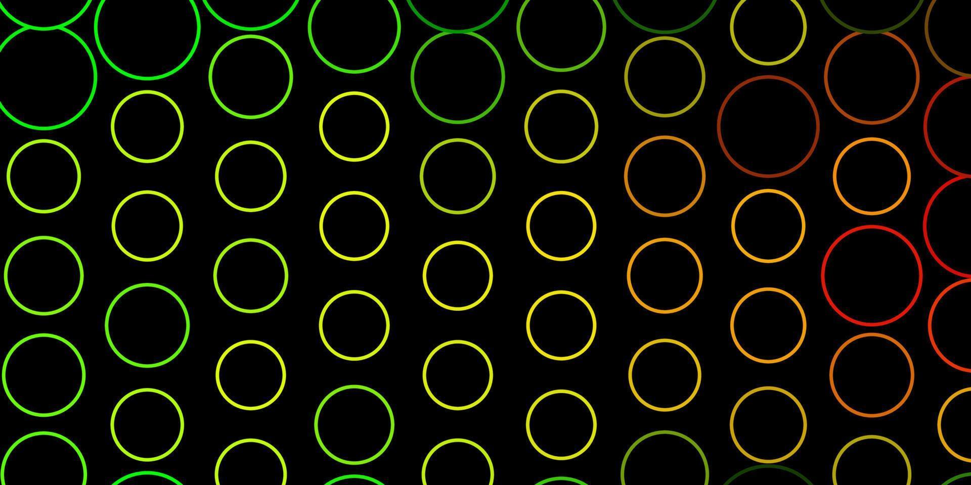 sfondo vettoriale verde scuro, giallo con cerchi.