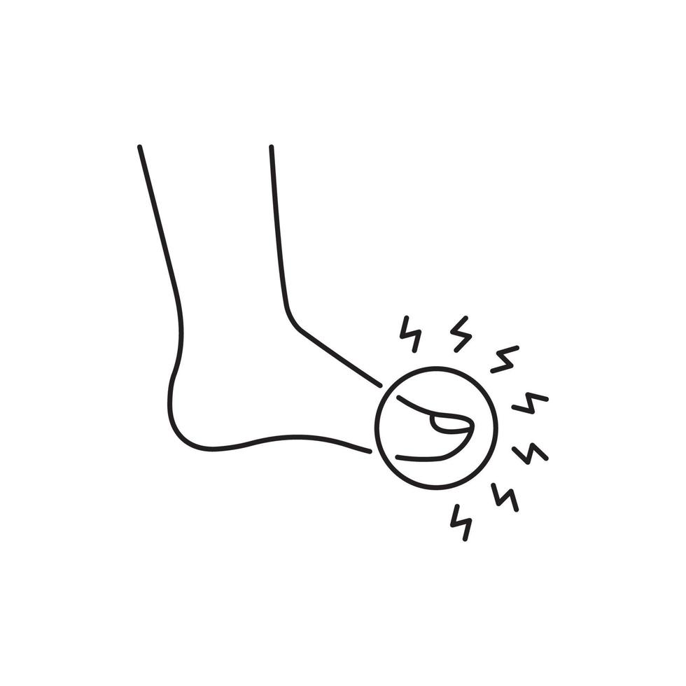 icona della malattia del dolore del dito del piede vettore