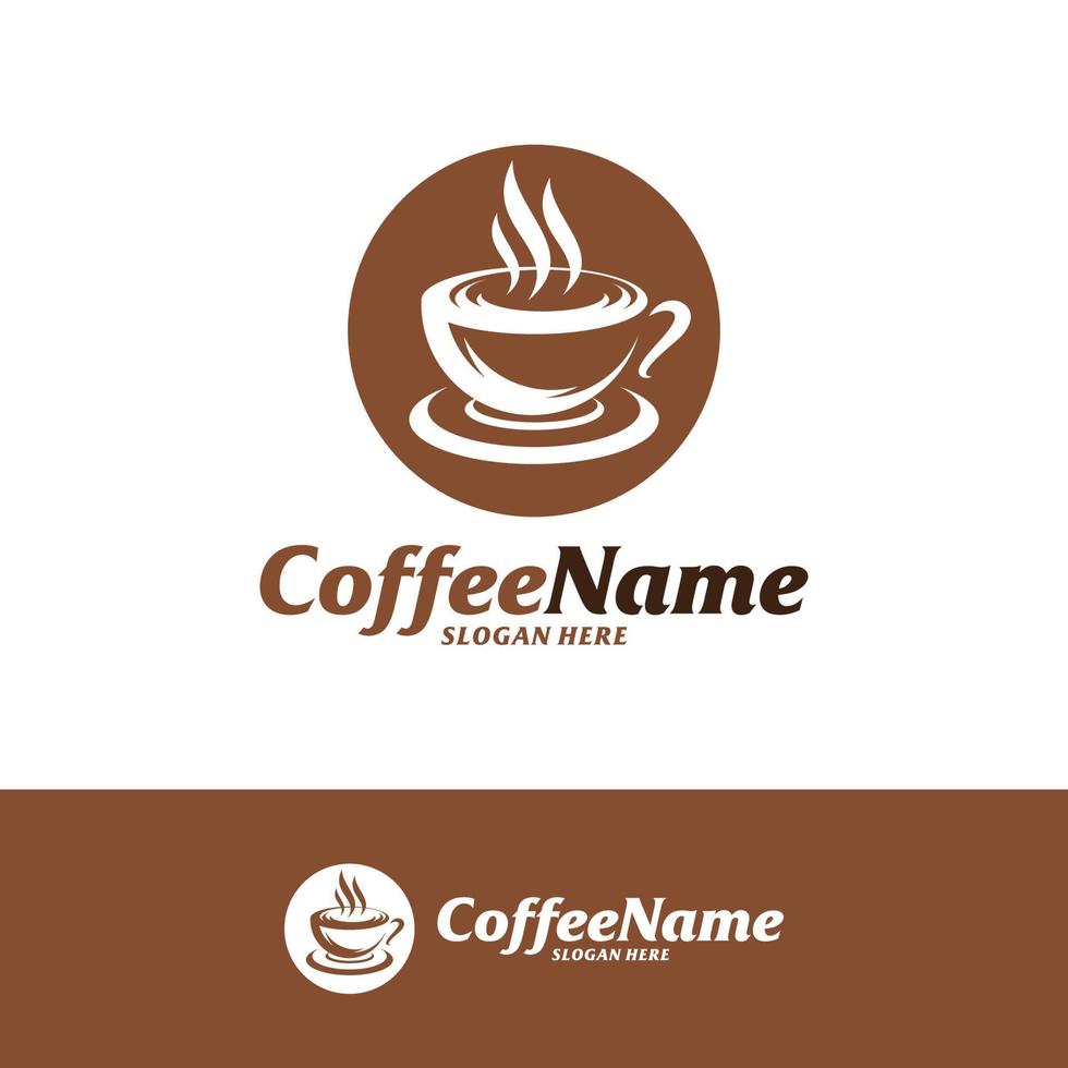 modello di progettazione logo caffè. vettore di concetto di logo del caffè. simbolo dell'icona creativa