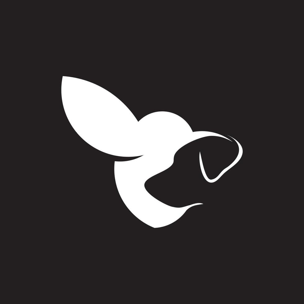 logo dello spazio negativo colibrì e cane vettore