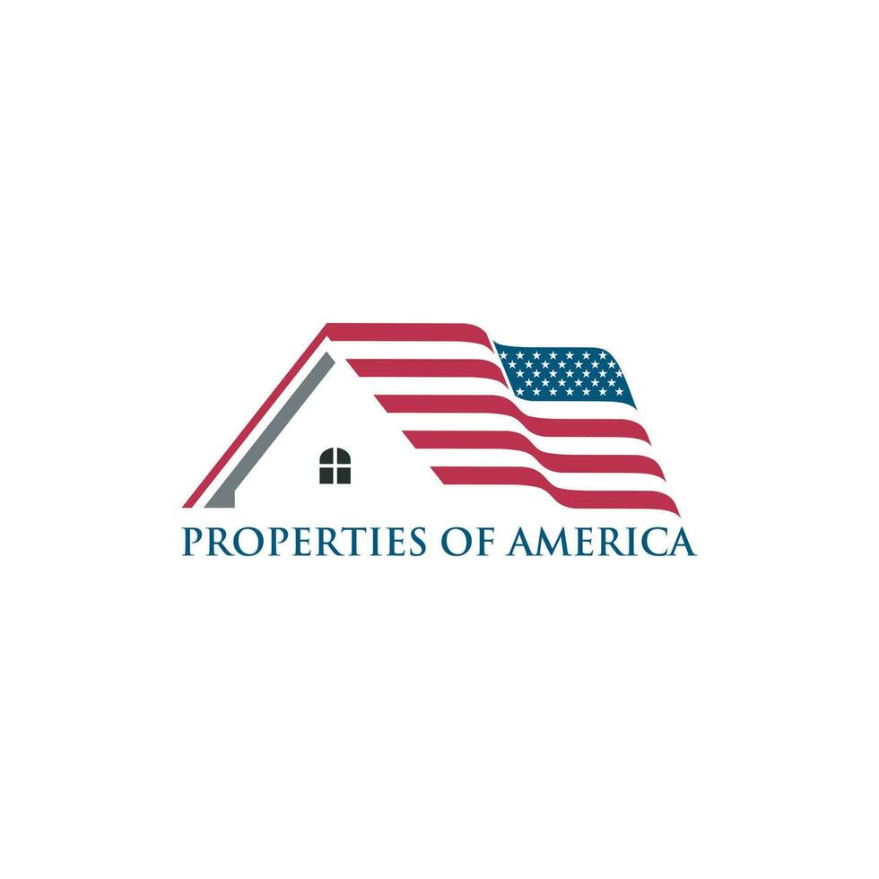 logo immobiliare, proprietà dell'america vettore