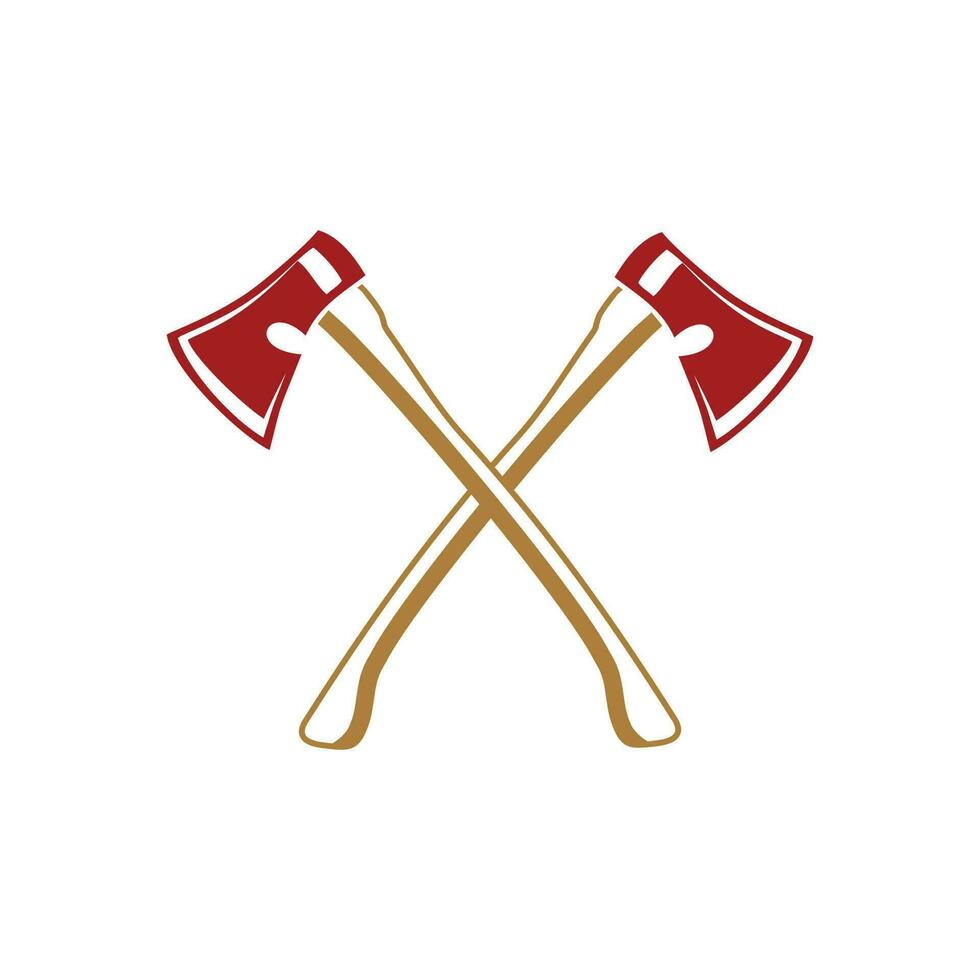 ascia di legno isolata. elemento per emblema o icona della lavorazione del legno vettore