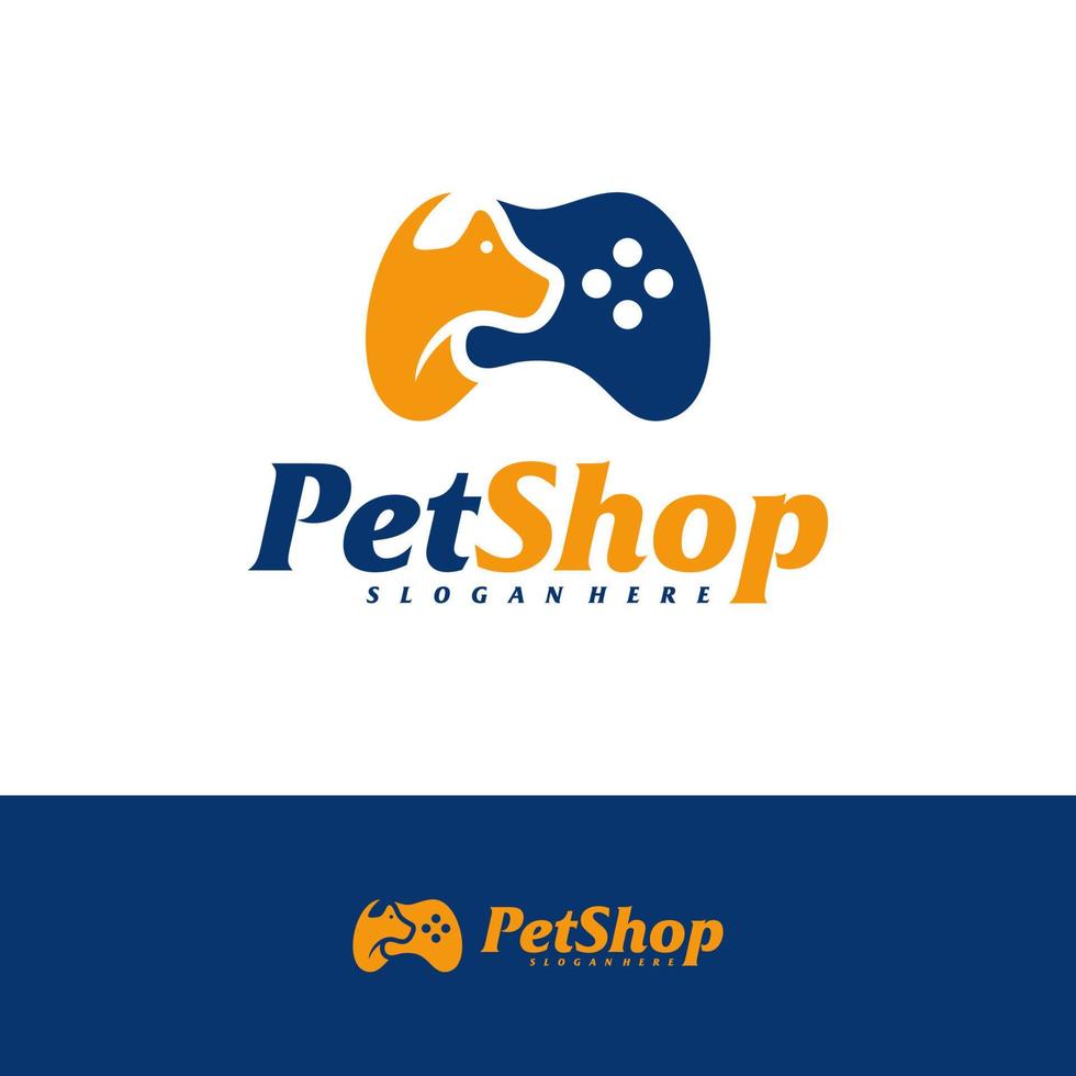modello di progettazione del logo del gioco per animali domestici. vettore di concetto di logo per animali domestici. emblema, simbolo creativo, icona