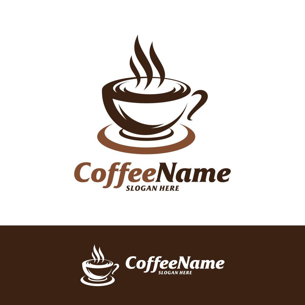 modello di progettazione logo caffè. vettore di concetto di logo del caffè. simbolo dell'icona creativa