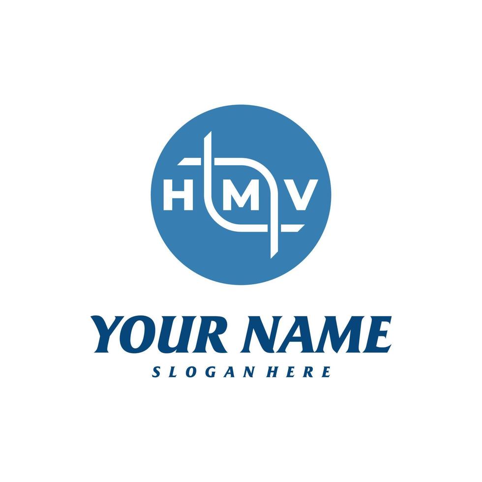 lettera hmv con modello di progettazione del logo dna. vettore iniziale del concetto di logo hmv. emblema, simbolo creativo, icona