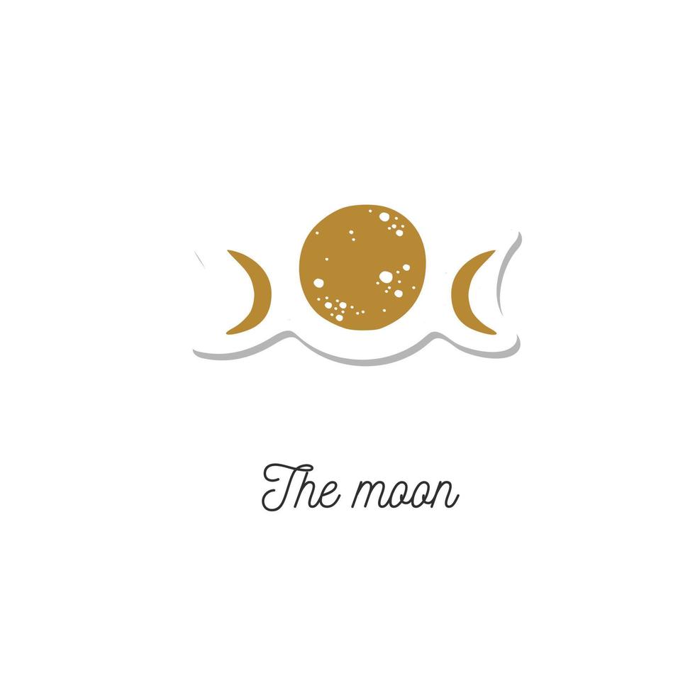 l'illustrazione dell'annata di vettore della luna. simbolo cosmico, occulto e di stregoneria