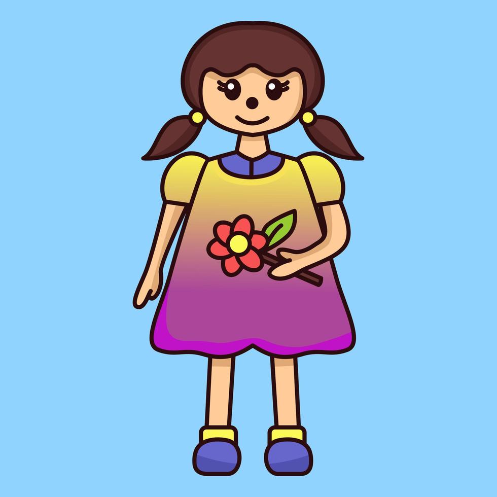 illustrazione vettoriale del personaggio dei bambini allegri premium
