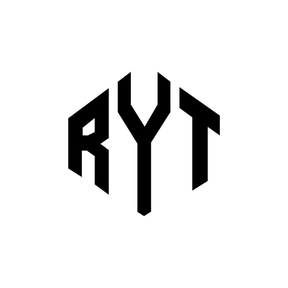 design del logo della lettera ryt con forma poligonale. ryt poligono e design del logo a forma di cubo. modello di logo vettoriale esagonale ryt colori bianco e nero. monogramma ryt, logo aziendale e immobiliare.