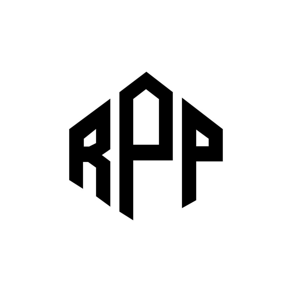 design del logo della lettera rpp con forma poligonale. poligono rpp e design del logo a forma di cubo. modello di logo vettoriale esagonale rpp colori bianco e nero. monogramma rpp, logo aziendale e immobiliare.