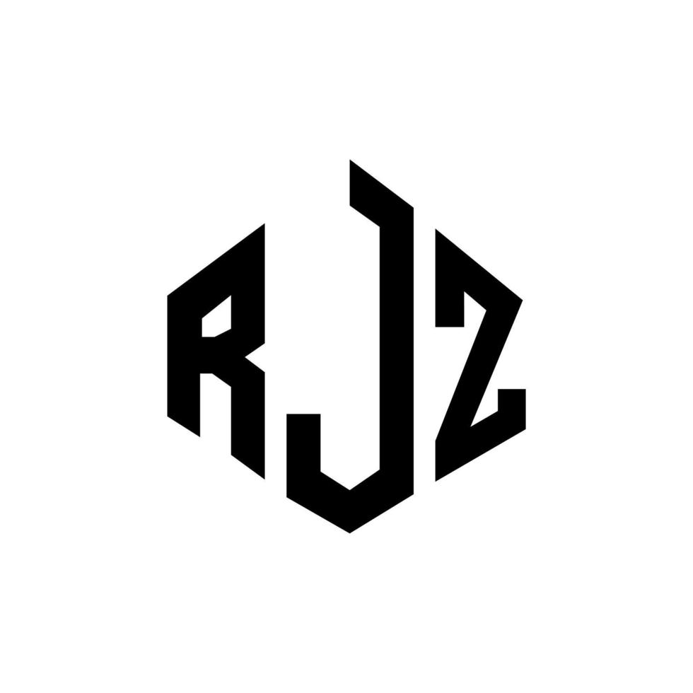 design del logo della lettera rjz con forma poligonale. rjz poligono e design del logo a forma di cubo. rjz modello di logo vettoriale esagonale colori bianco e nero. monogramma rjz, logo aziendale e immobiliare.