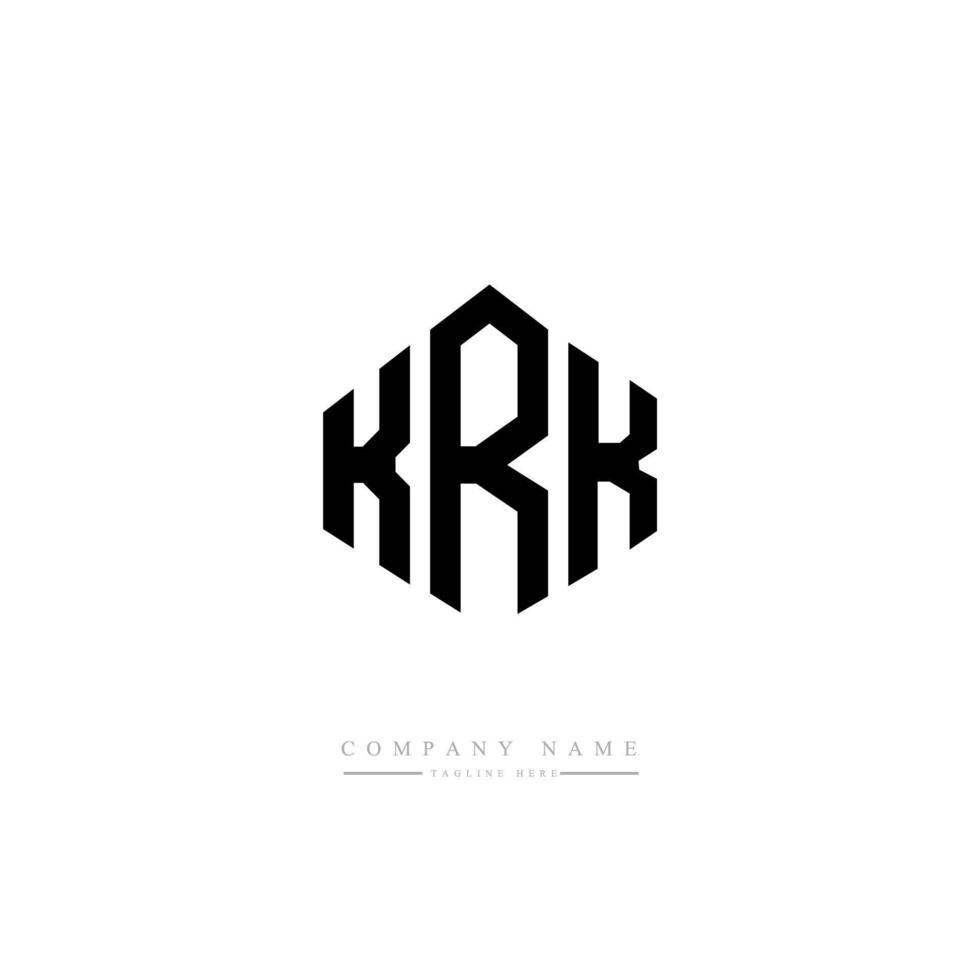 design del logo della lettera krk con forma poligonale. design del logo a forma di poligono e cubo di krk. krk esagono logo modello vettoriale colori bianco e nero. monogramma krk, logo aziendale e immobiliare.