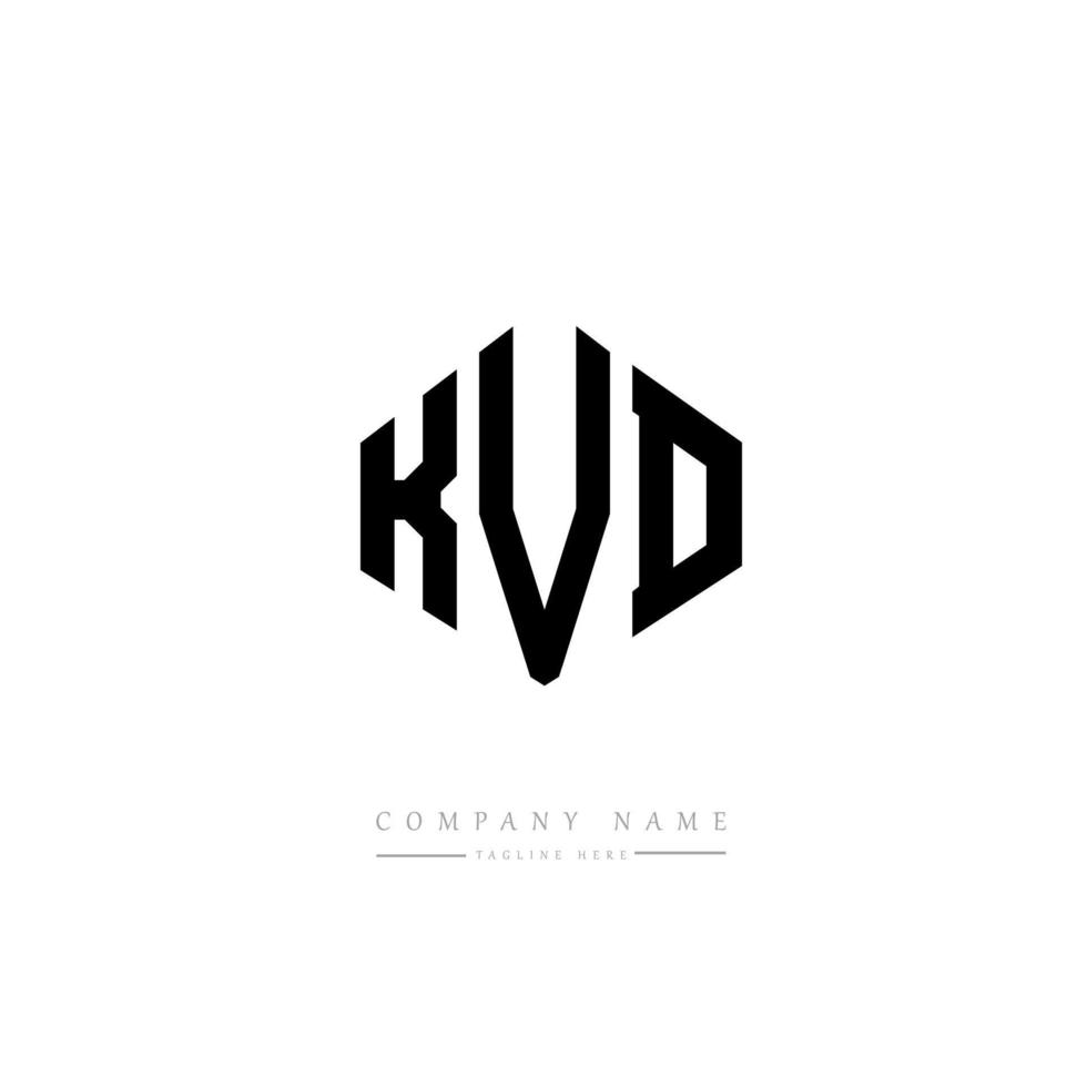 design del logo della lettera kvd con forma poligonale. design del logo a forma di poligono e cubo kvd. kvd esagono logo modello vettoriale colori bianco e nero. monogramma kvd, logo aziendale e immobiliare.