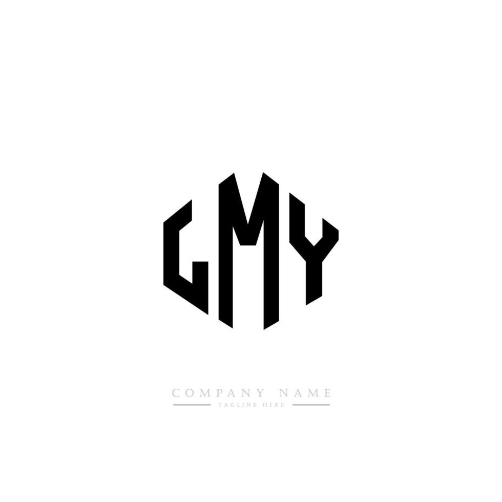 lmy lettera logo design con forma poligonale. lmy poligono e design del logo a forma di cubo. lmy esagono logo modello vettoriale colori bianco e nero. lmy monogramma, logo aziendale e immobiliare.