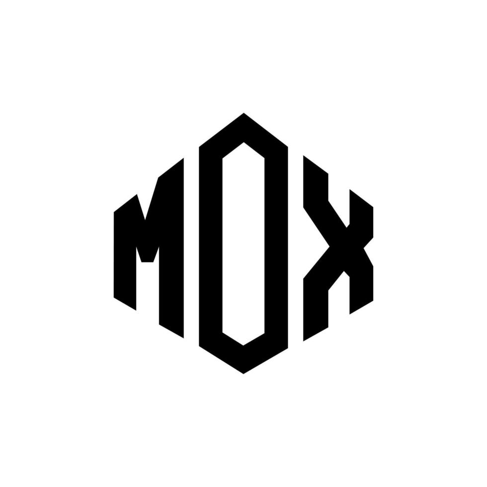 design del logo della lettera mox con forma poligonale. poligono mox e design del logo a forma di cubo. modello di logo vettoriale esagonale mox colori bianco e nero. monogramma mox, logo aziendale e immobiliare.