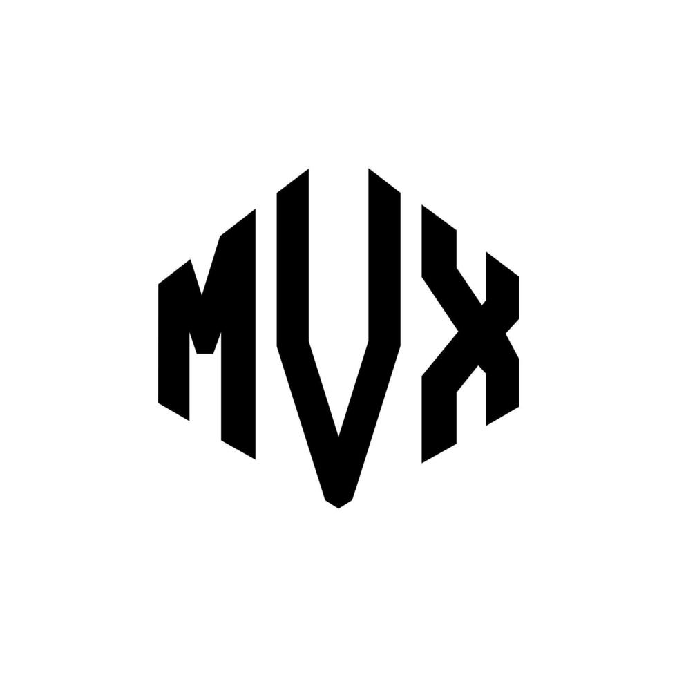 design del logo della lettera mvx con forma poligonale. mvx poligono e design del logo a forma di cubo. mvx esagono logo modello vettoriale colori bianco e nero. monogramma mvx, logo aziendale e immobiliare.